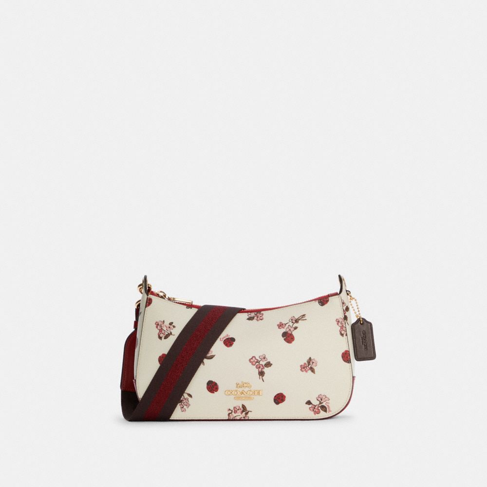 Jes Baguette With Ladybug Floral Print - GOLD/CHALK MULTI - COACH C7973