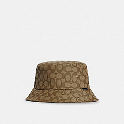 COACH C7982 Bucket Hat In Signature Jacquard KHAKI