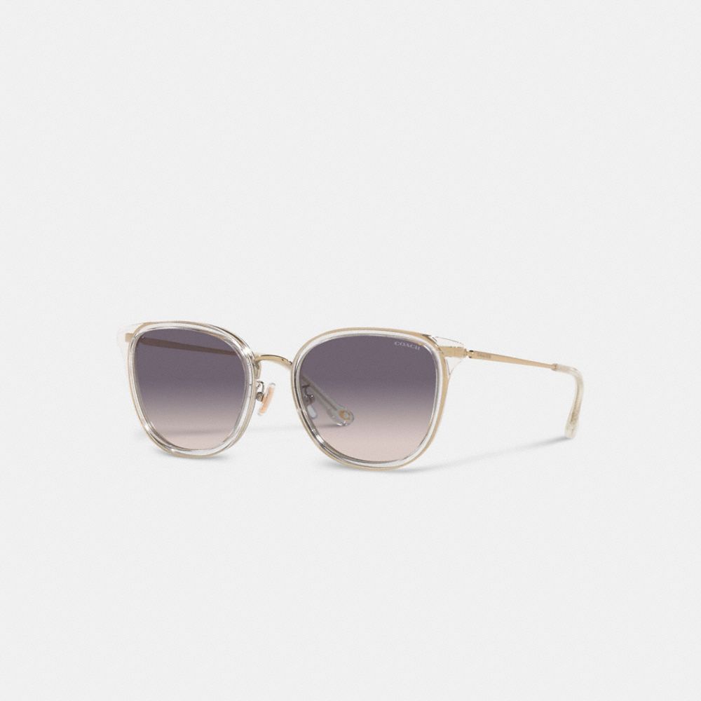 C7999 - Metal Round Sunglasses Transparent Blush
