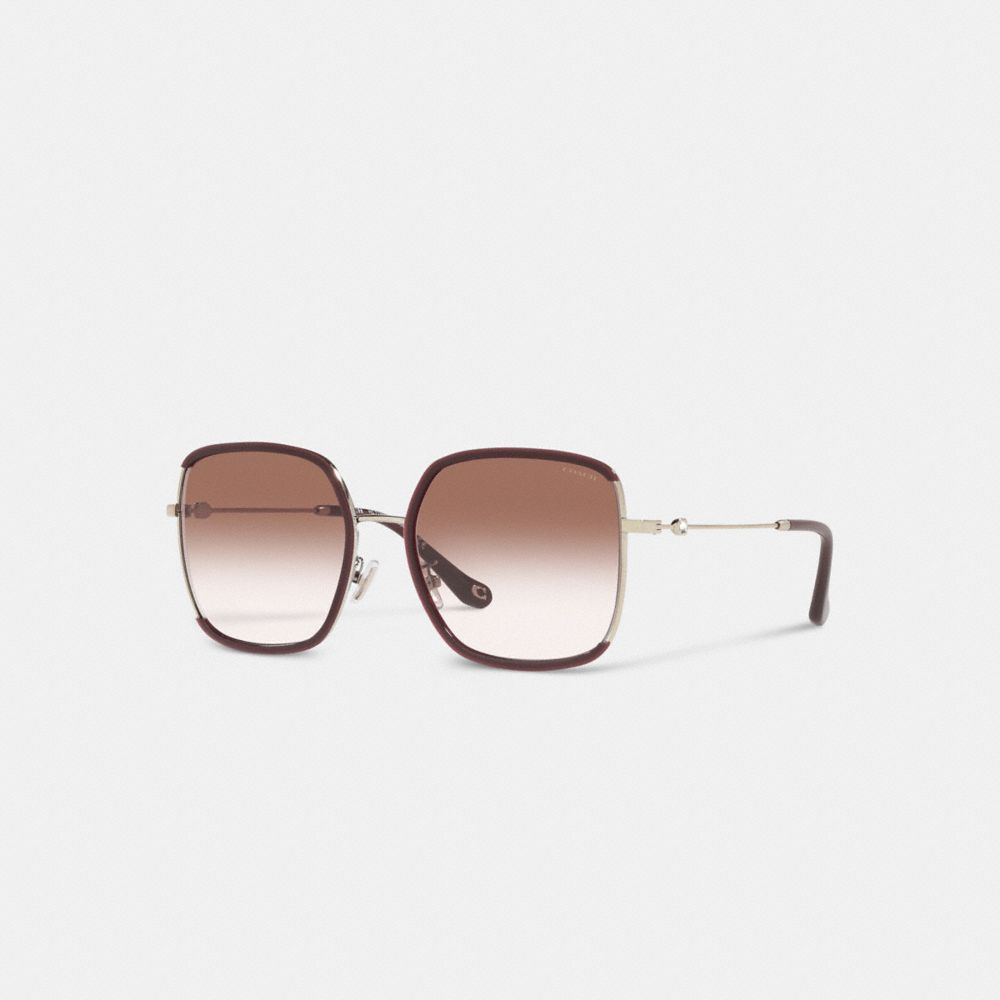 C8000 - Oversized Square Sculpted Signature Sunglasses Pink Glitter/ Rose Gold