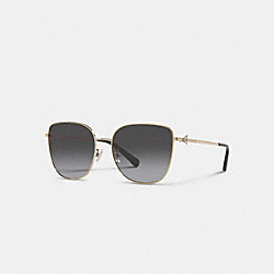 COACH Wildflower Metal Cat Eye Sunglasses - BLACK - C8001