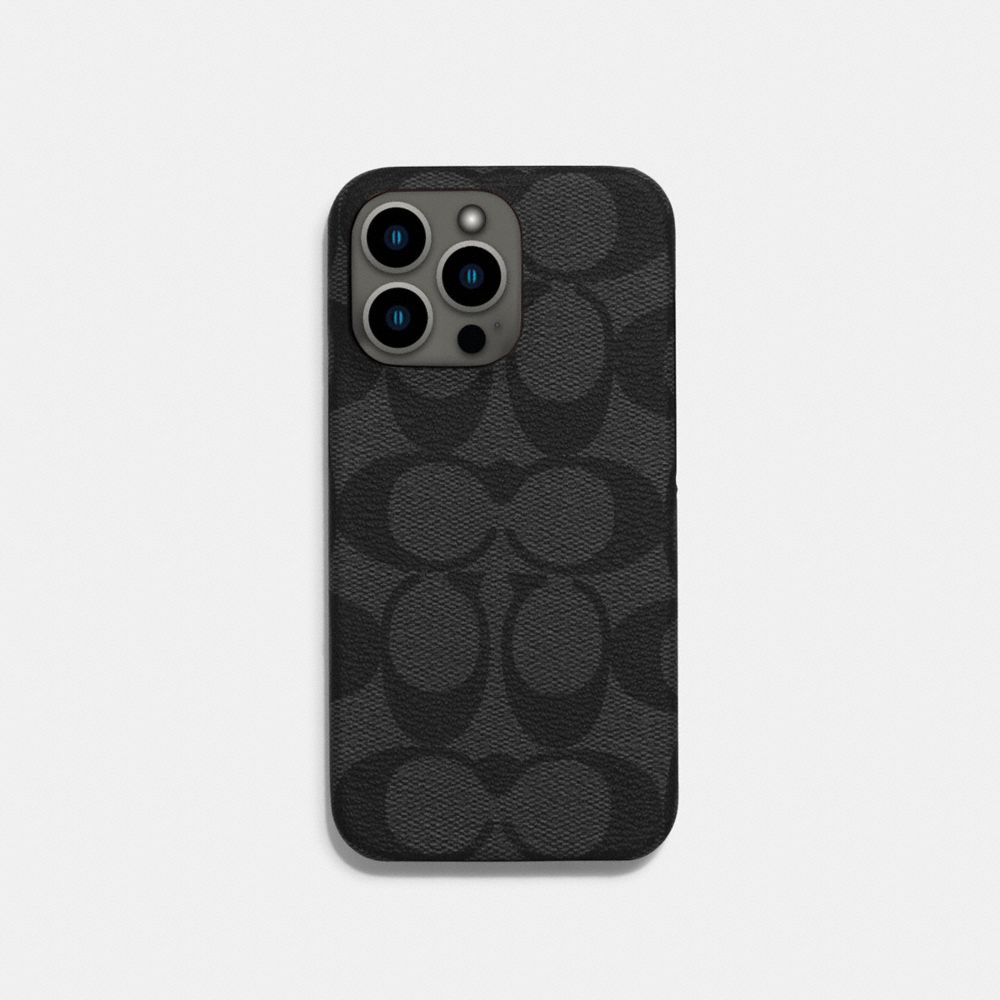 COACH C8023 Iphone 13 Pro Case In Signature Canvas GRAPHITE