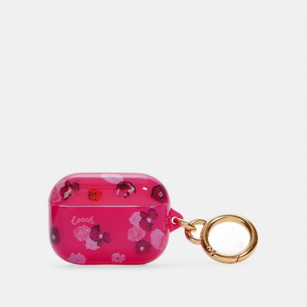 COACH C8083 Airpods Pro Case With Halftone Floral Print MAGENTA-MULTI