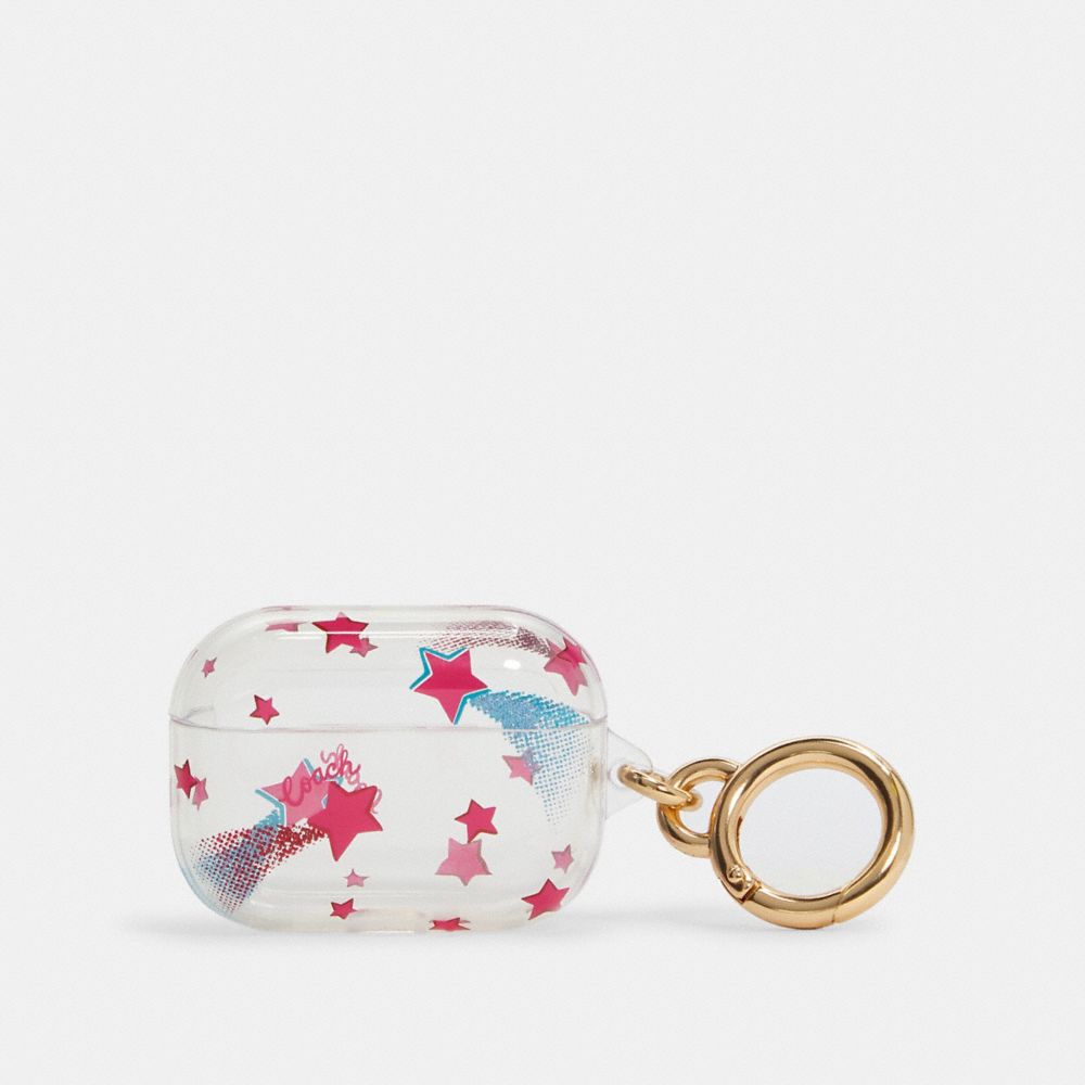 COACH C8086 Airpods Pro Case With Stars Print CLEAR MULTI
