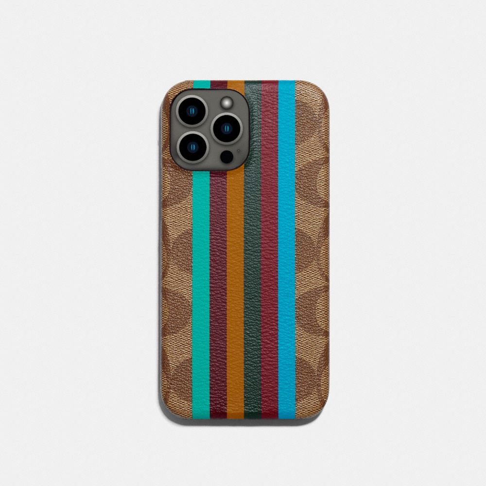 Iphone 13 Pro Max Case In Signature Canvas - C8089 - KHAKI MULTI