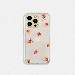 Iphone 13 Pro Case With Pop Floral Print - CLEAR/RED - COACH C8105