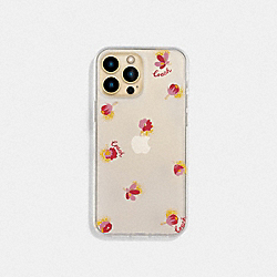 COACH C8106 Iphone 13 Pro Max Case With Pop Floral Print CLEAR/RED