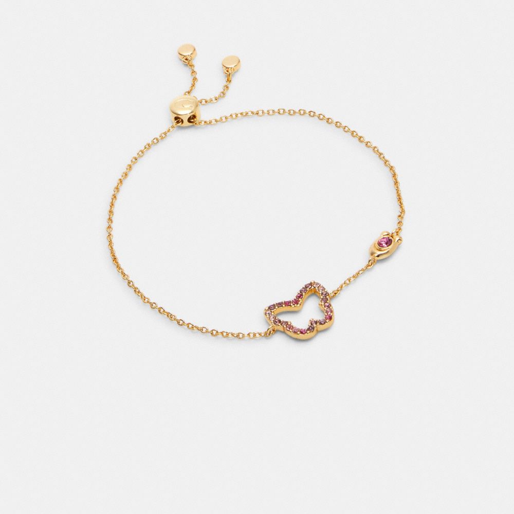 Signature Pave Butterfly Slider Bracelet - C8119 - PINK/MULTI