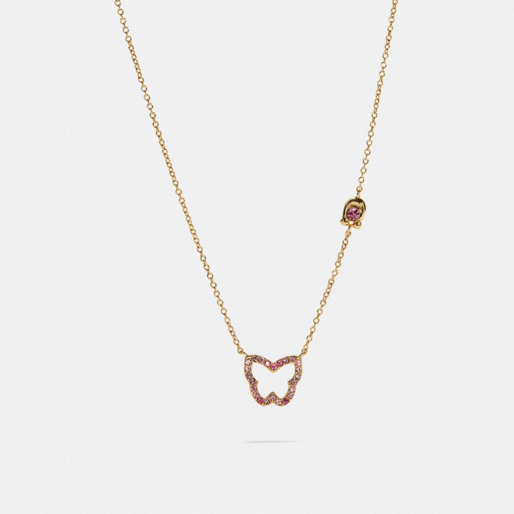 Pave Butterfly Necklace - PINK/MULTI - COACH C8120