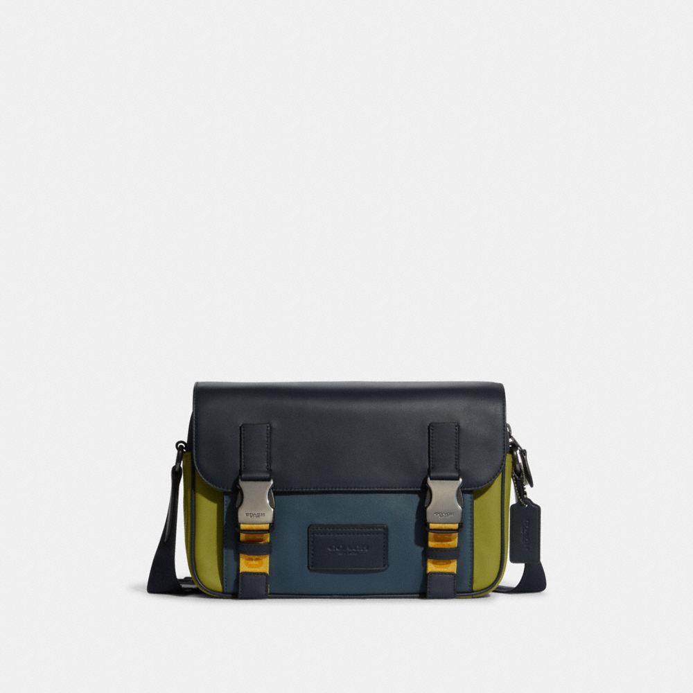 Track Crossbody In Colorblock With Coach - GUNMETAL/LIME GREEN MULTI - COACH C8131