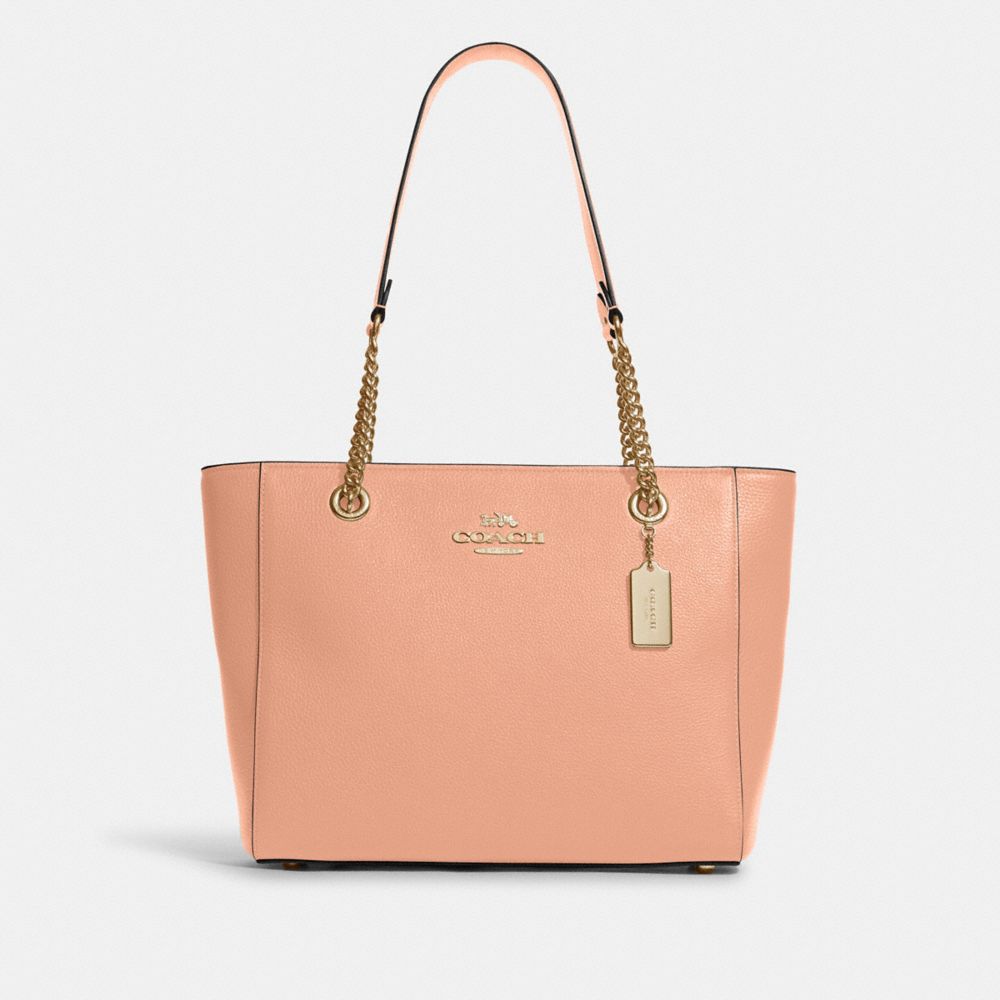 Cammie Chain Tote - C8147 - GOLD/FADED BLUSH