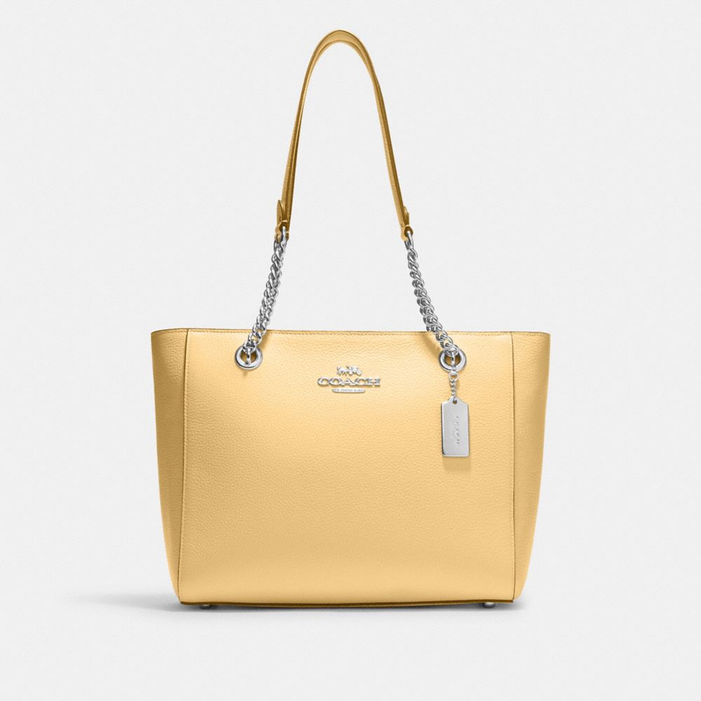 Cammie Chain Tote - C8147 - Silver/Vanilla