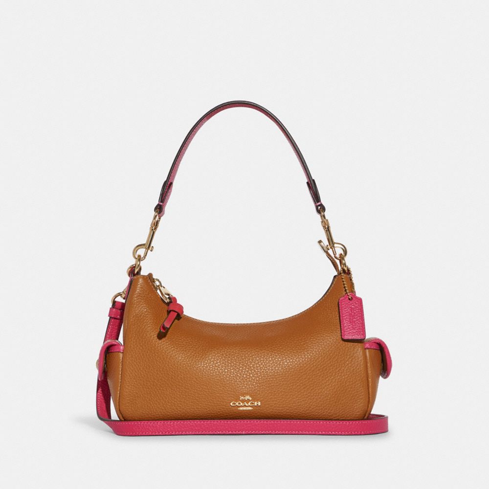 COACH Pennie Shoulder Bag 25 - GOLD/PENNY/BOLD PINK - C8156