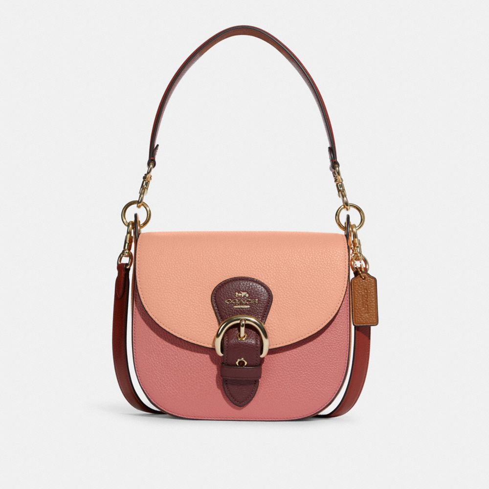 Kleo Shoulder Bag 23 In Colorblock - GOLD/FADED BLUSH MULTI - COACH C8160