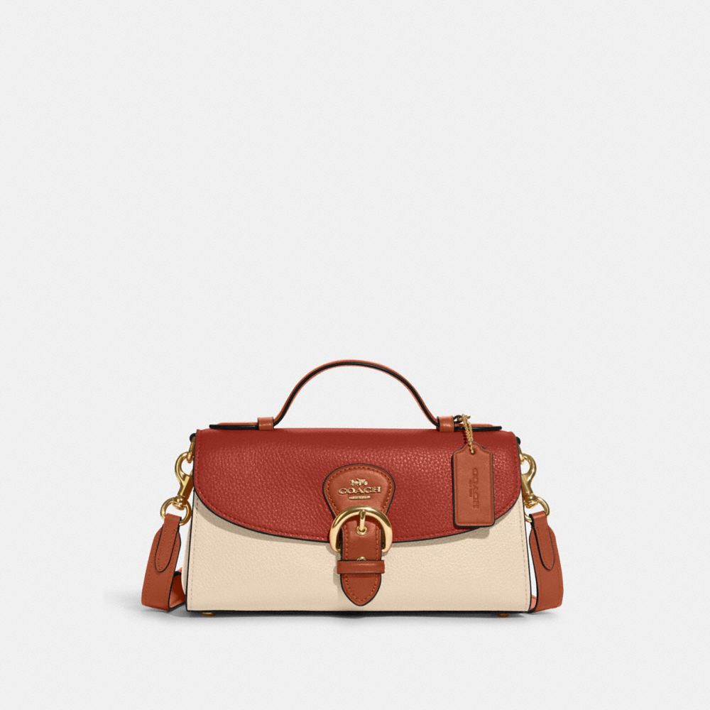 COACH C8161 Kleo Top Handle In Colorblock IM/Red Sand Multi