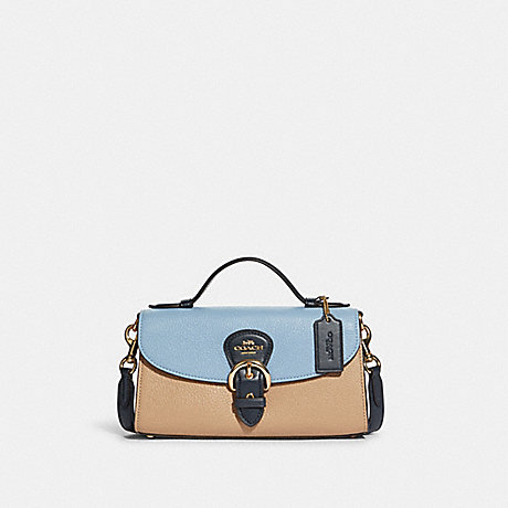 COACH C8161 Kleo Top Handle In Colorblock GOLD/MARBLE-BLUE-MULTI
