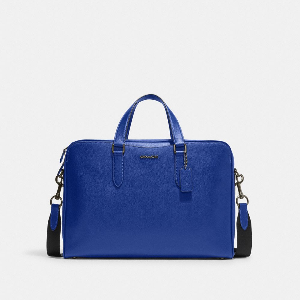 COACH C8173 Graham Structured Brief GUNMETAL/SPORT BLUE