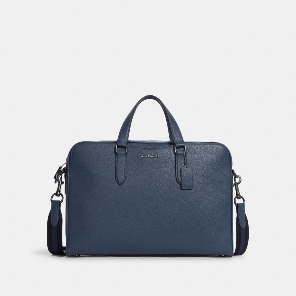 COACH C8174 - Graham Structured Brief GUNMETAL/DENIM