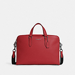 COACH C8174 Graham Structured Brief GUNMETAL/1941 RED