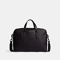 COACH C8175 - Graham Structured Brief In Signature Canvas GUNMETAL/BLACK/BLACK/OXBLOOD