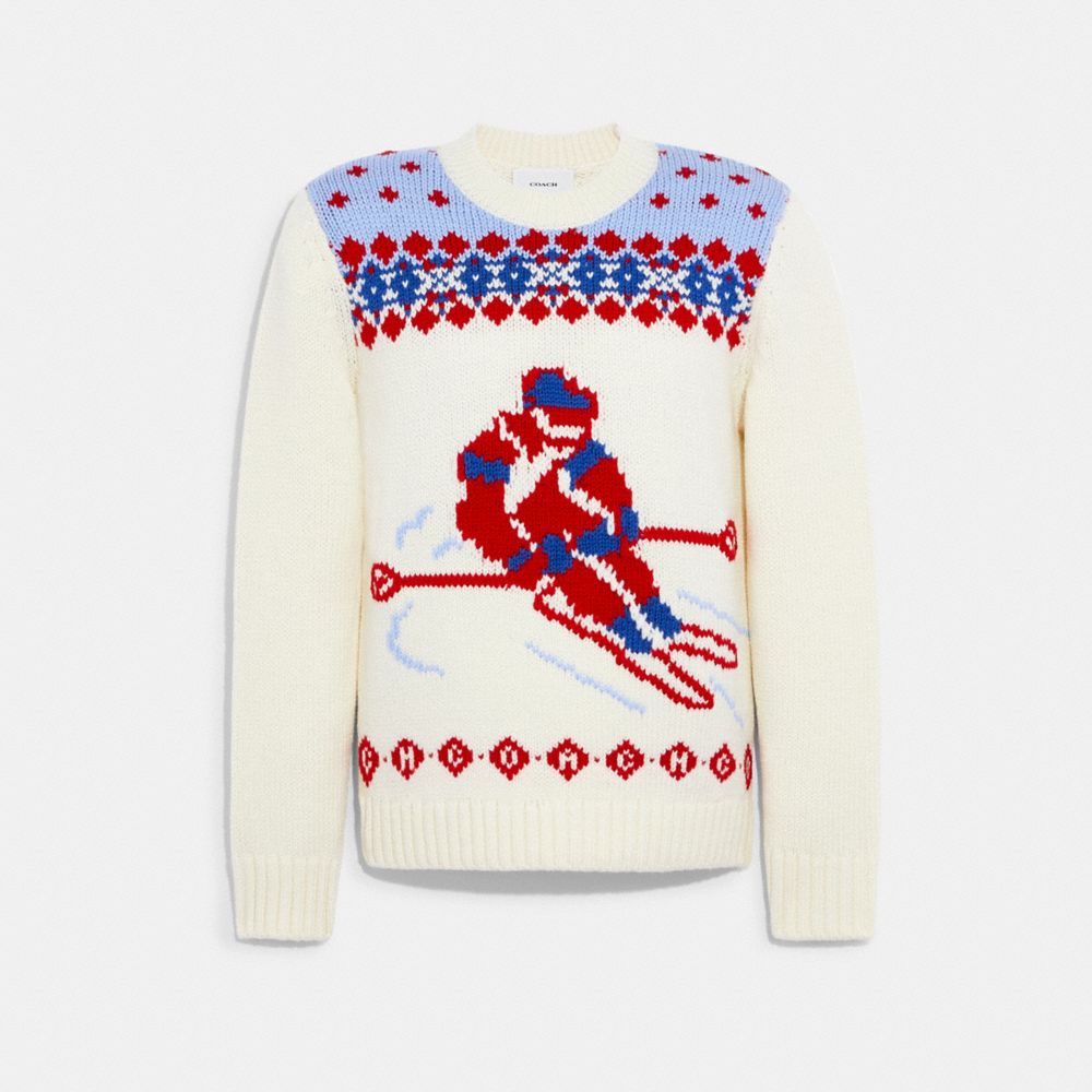 Ski Fair Isle Knit Sweater - C8184 - Cream