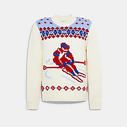 COACH C8184 Ski Fair Isle Knit Sweater CREAM
