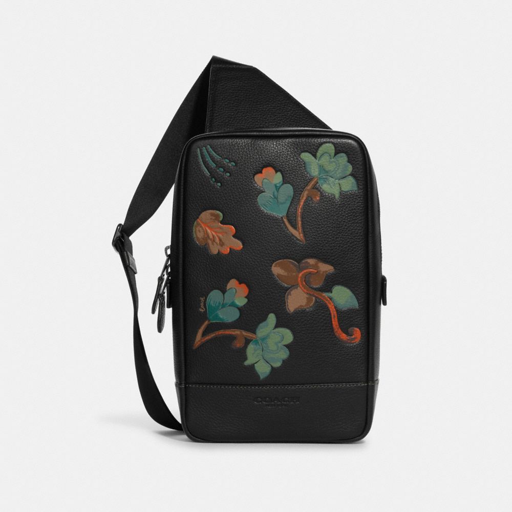 Turner Pack With Dreamy Leaves Print - C8203 - GUNMETAL/BLACK MULTI