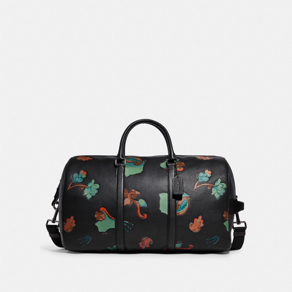 COACH C8205 Venturer Bag With Dreamy Leaves Print GUNMETAL/BLACK MULTI