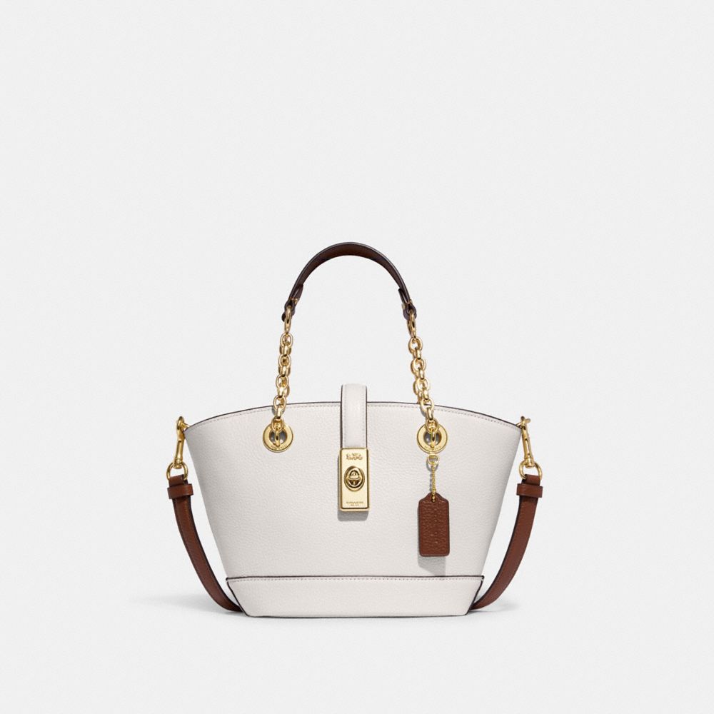 COACH Lane Bucket Bag In Colorblock - GOLD/CHALK MULTI - C8212