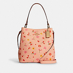 COACH C8214 - Town Bucket Bag With Mystical Floral Print GOLD/FADED BLUSH MULTI