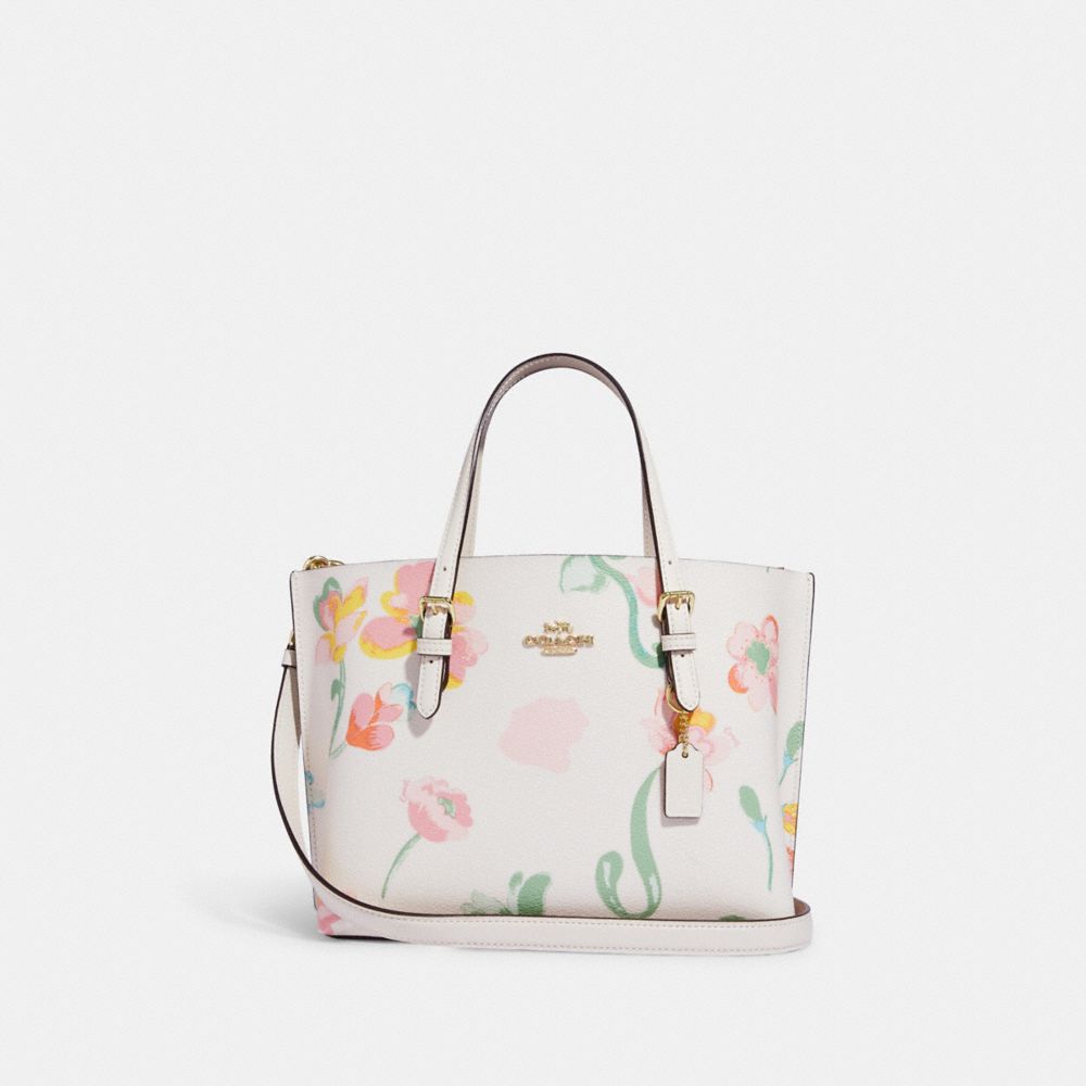 Mollie Tote 25 With Dreamy Land Floral Print - C8217 - GOLD/CHALK MULTI