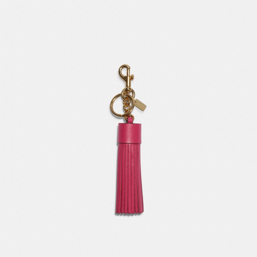 COACH Solid Tassel Bag Charm - GOLD/BOLD PINK - C8220