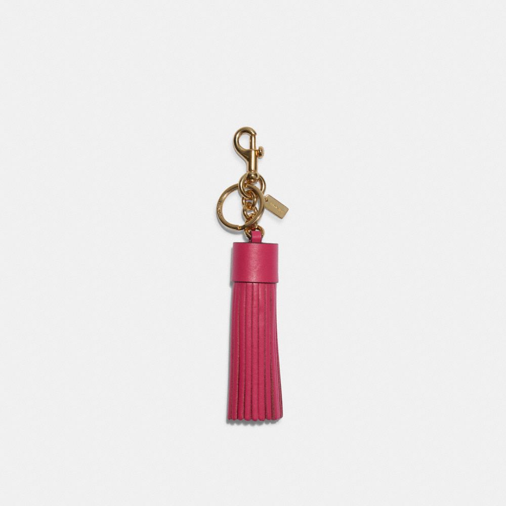 Solid Tassel Bag Charm - GOLD/BOLD PINK - COACH C8220