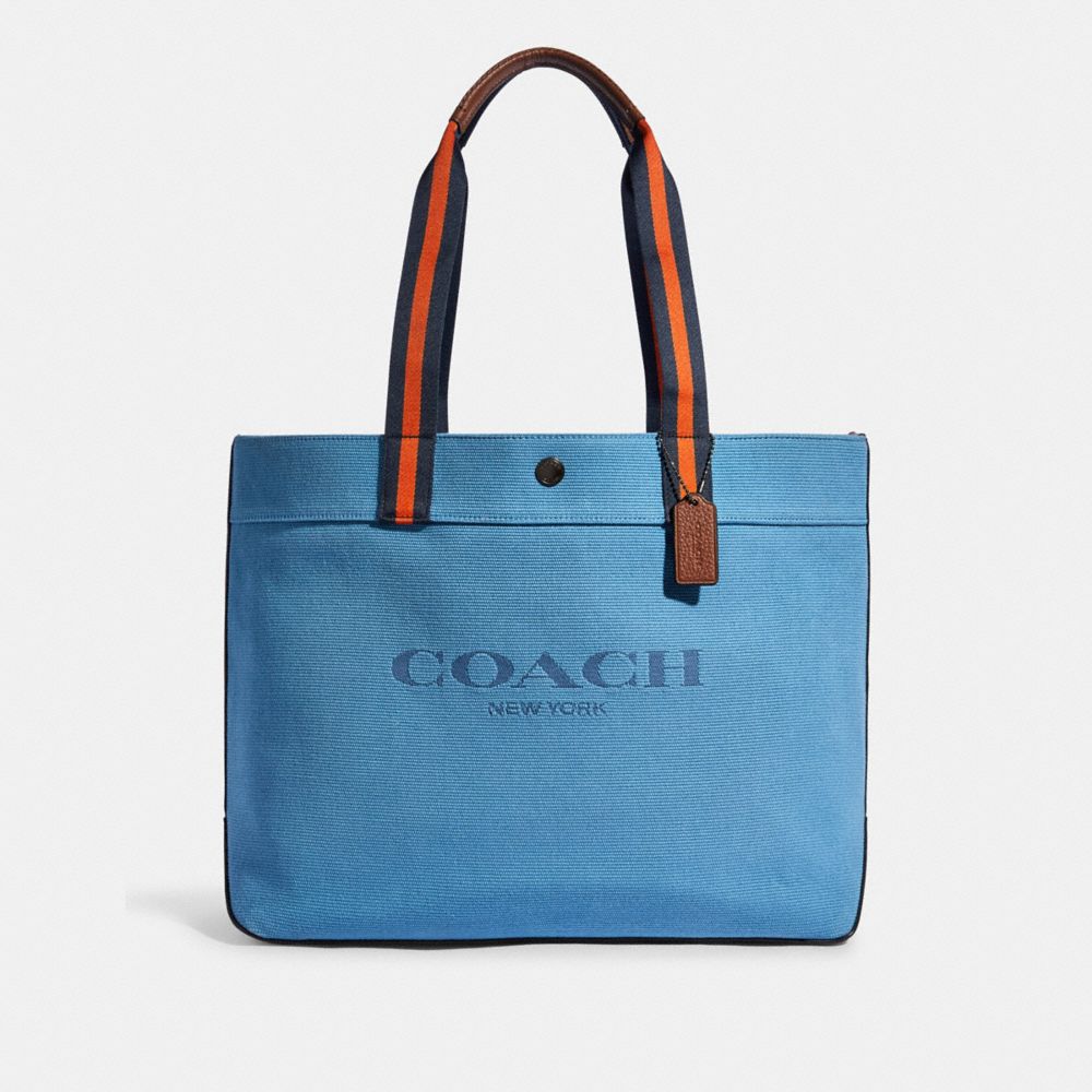 Tote 38 In Colorblock - C8221 - JI/AQUA DARK SADDLE MULTI