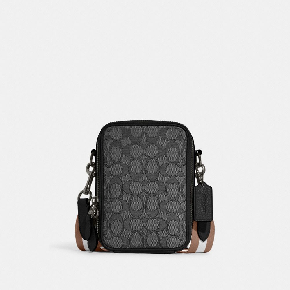 Stanton Crossbody In Signature Jacquard - C8237 - Gunmetal/Black/Elm