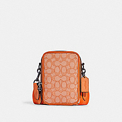 Stanton Crossbody In Signature Jacquard - GUNMETAL/CANDIED ORANGE - COACH C8237