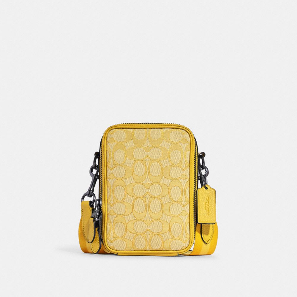 COACH C8237 Stanton Crossbody In Signature Jacquard GUNMETAL/RETRO YELLOW