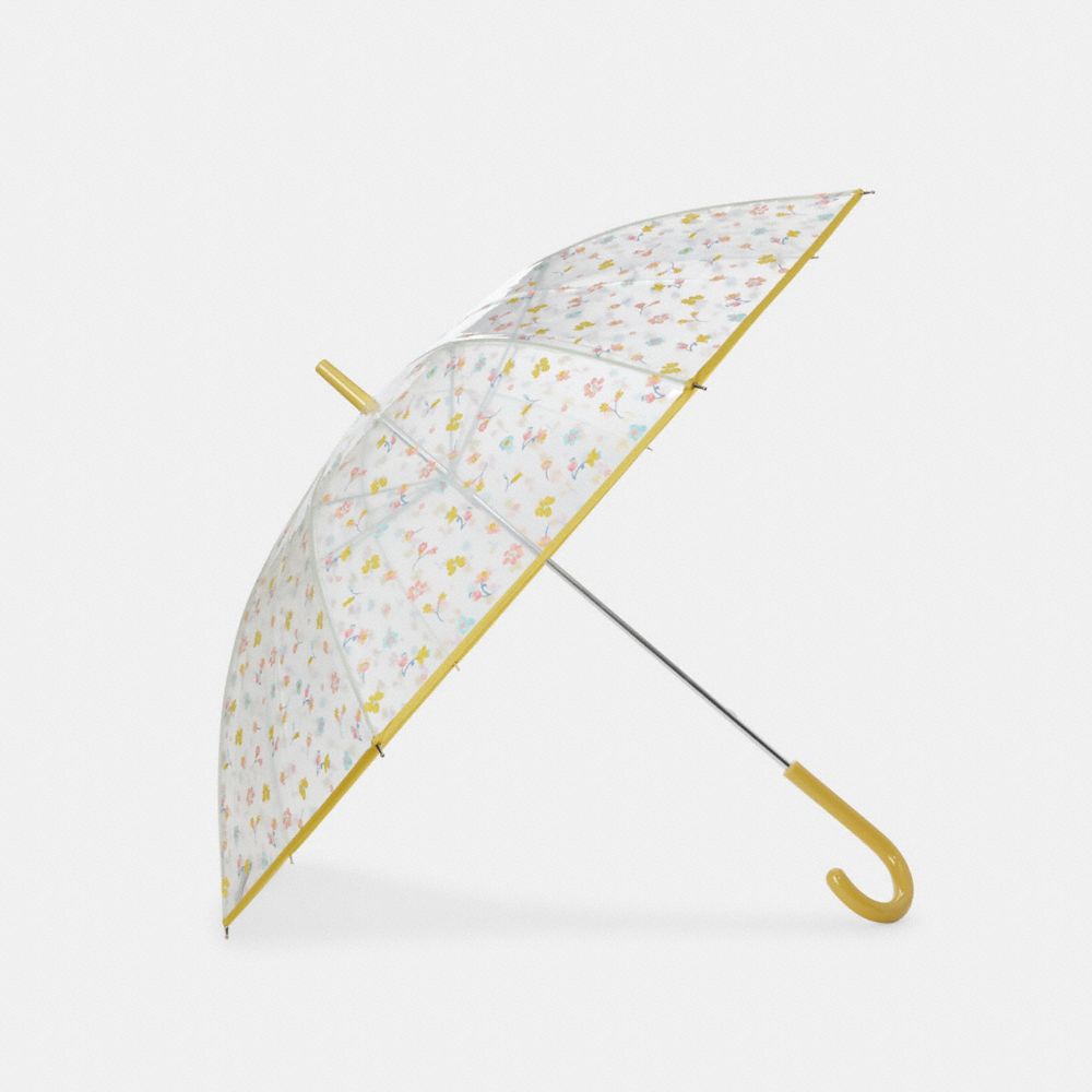 COACH C8247 - Clear Bubble Umbrella In Mystical Floral Print CLEAR MULTI