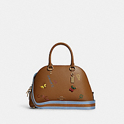 Katy Satchel With Diary Embroidery - C8281 - GOLD/PENNY MULTI