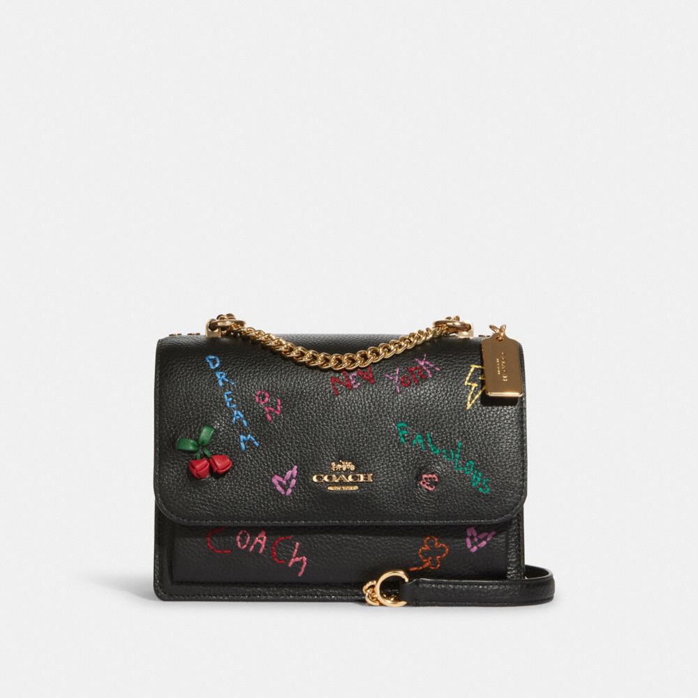 Klare Crossbody With Diary Embroidery - C8283 - GOLD/BLACK MULTI