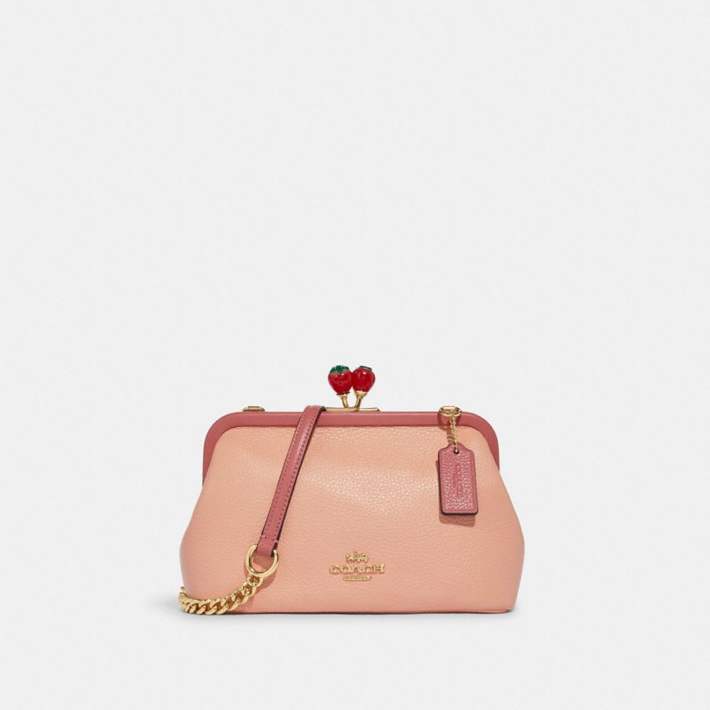 Nora Kisslock Crossbody With Strawberry - GOLD/FADED BLUSH/TAFFY - COACH C8288