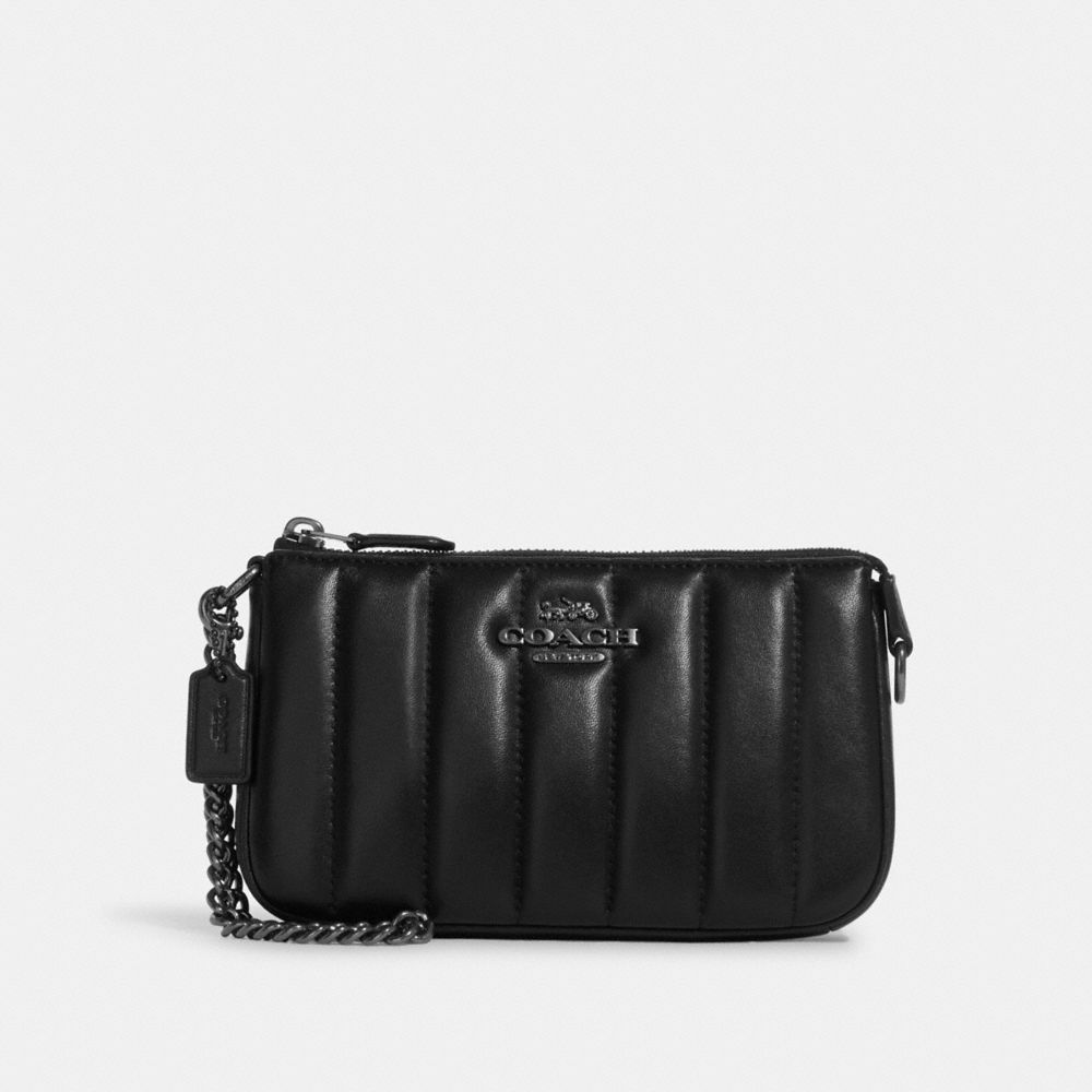 COACH Nolita 19 With Chain With Linear Quilting - GUNMETAL/BLACK - C8302