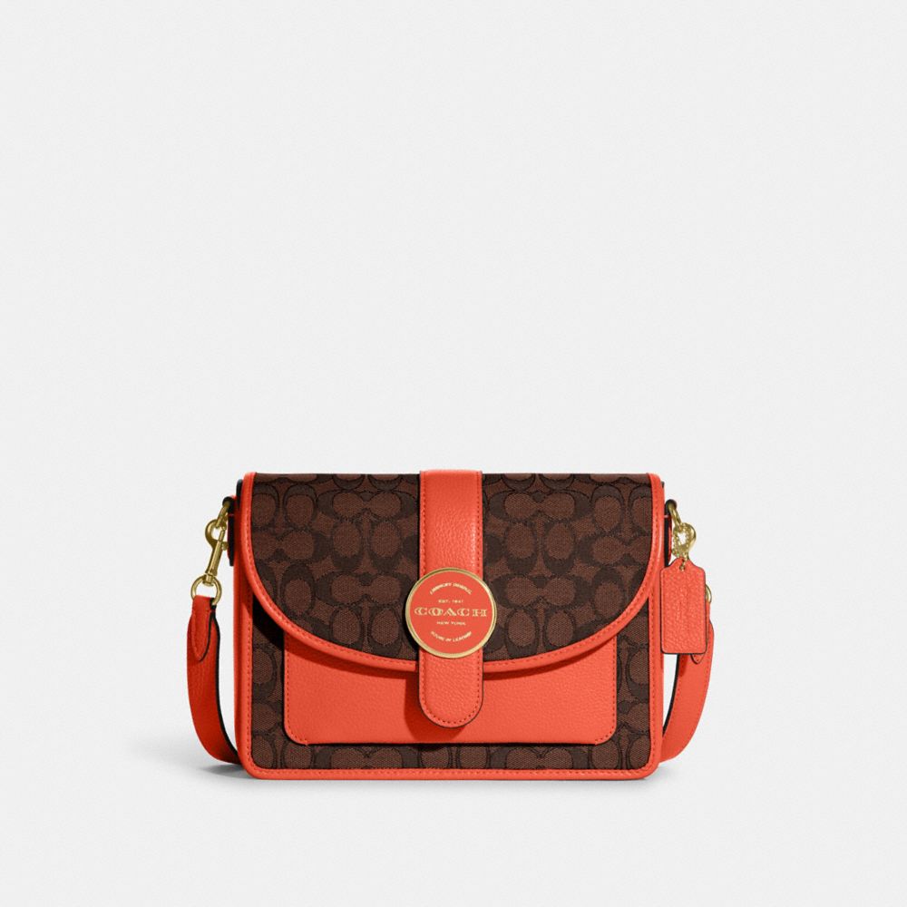 COACH C8307 Lonnie Crossbody In Signature Jacquard IM/BROWN/MANGO