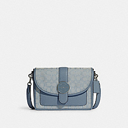 Lonnie Crossbody In Signature Jacquard - C8307 - SILVER/MARBLE BLUE