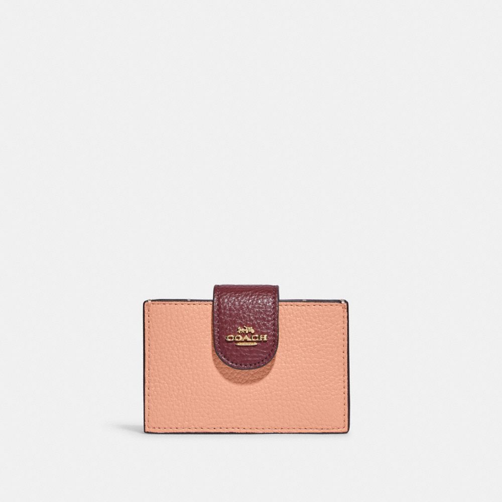 COACH C8310 Accordion Card Case In Colorblock GOLD/FADED BLUSH MULTI