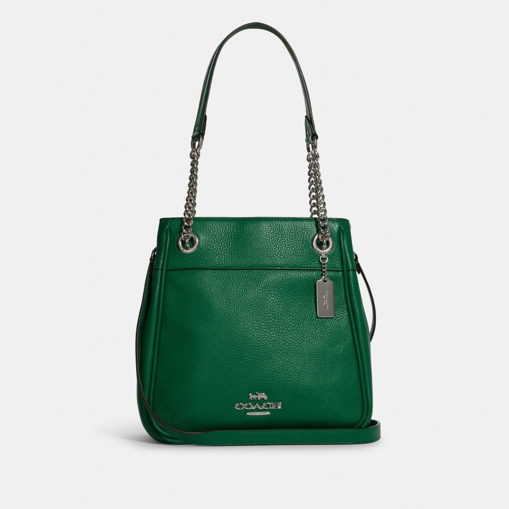 COACH C8315 - Cammie Chain Bucket Bag SILVER/GREEN