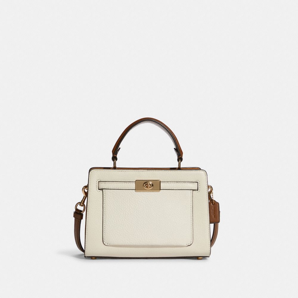 COACH C8319 Mini Lane Top Handle In Colorblock GOLD/CHALK/PENNY MULTI