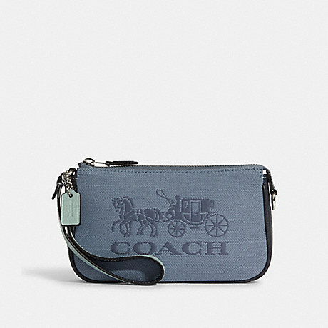 COACH Nolita 19 In Colorblock With Horse And Carriage - SILVER/MARBLE BLUE MULTI - C8327
