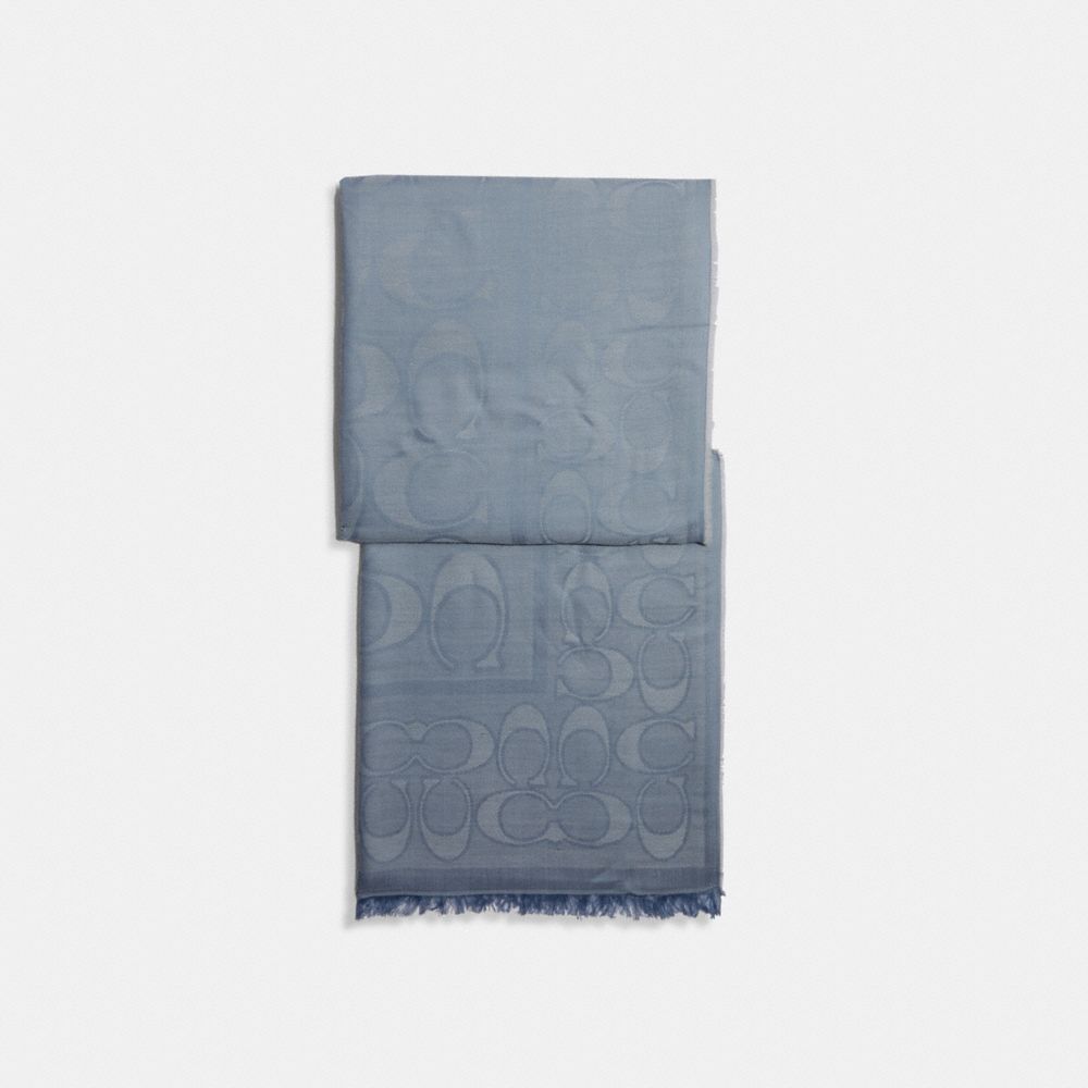 COACH Signature Shawl - MARBLE BLUE - C8328