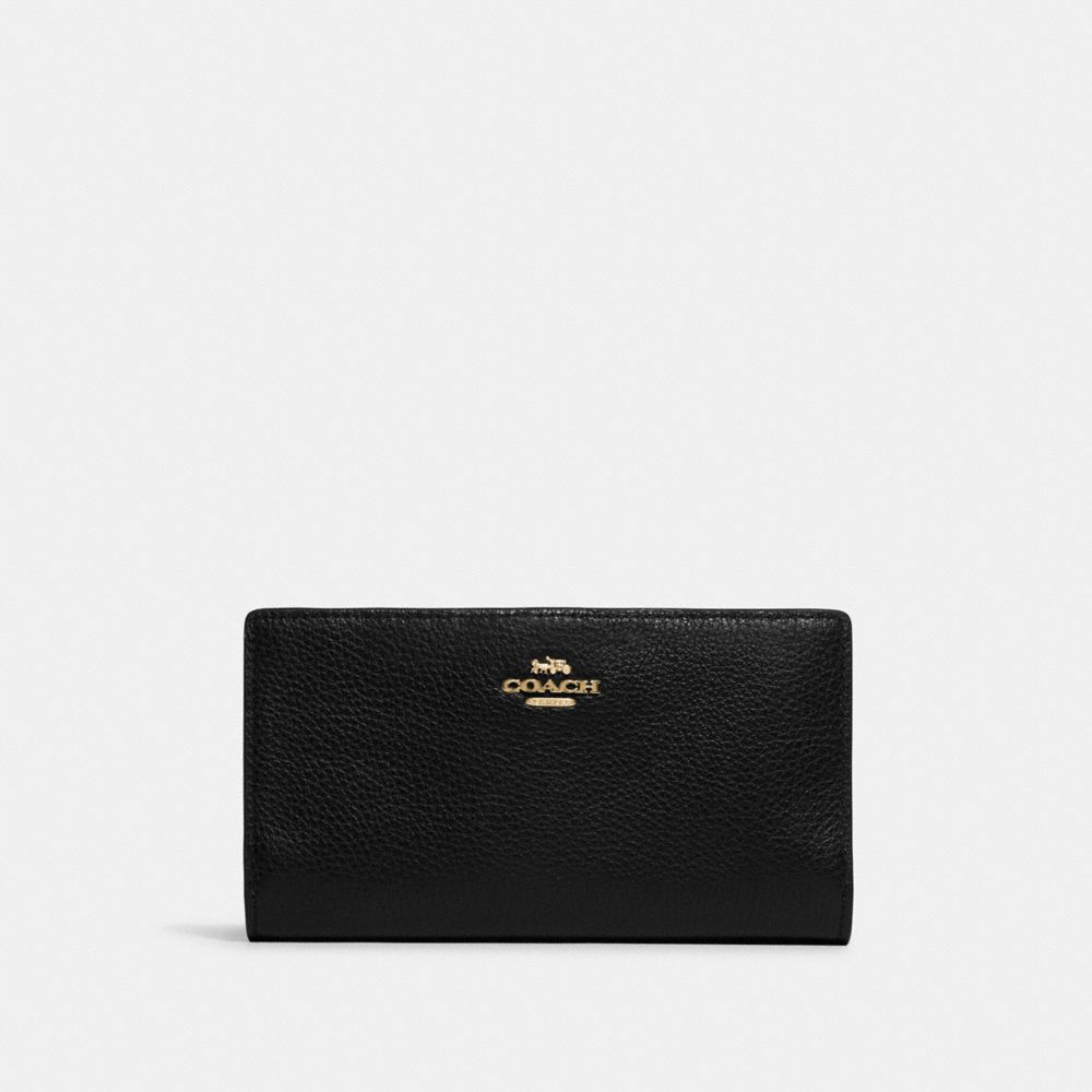 COACH C8329 Slim Zip Wallet GOLD/BLACK